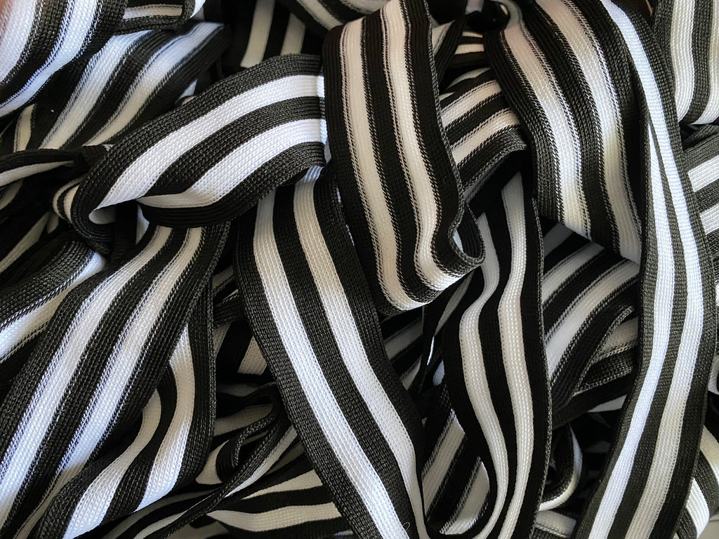 Craftuneed Bundle 24.8Meters Striped Cotton Trim Black & White Ribbon for Sewing, Craft DIY Projects in 3cm width