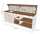 1:6 Scale Kitchen Sink Bar Counter Miniature Dollhouse Kitchen Wooden Countertop with Sink & Shelves Cabinet Furniture