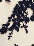 Craftuneed Bundle 12pcs navy sew on lace applique embroidered floral lace motif patch