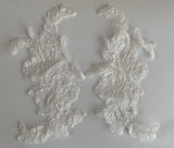Craftuneed Bundle 10pcs ivory lace applique sew on embroidered floral tulle lace motif patch