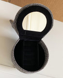 Craftuneed 1:6 Scale Doll Sofa Chair Silver Grey Glitter Heart Shaped Jewellery Box Organizer with Mirror