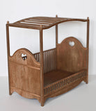 Craftuneed 1:6 miniature dollhouse Four Poster Bed Victorian Style Doll Wood Canopy Bed Furniture