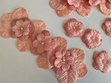 Bundle 11pcs Peach Pink Beaded Floral Motif sew on beads floral applique patch