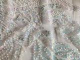 Craftuneed Bundle 2Pcs Luxury Pastel Grey Blue Sequin Lace Applique Beaded Floral Embroidered Patch for Dressmaking, Bridal, Dancewear