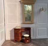 Craftuneed 1:12 Scale Doll Vanity Sink Cabinet Stool Bathtub Miniature Dollhouse Victorian Style Bathroom furniture