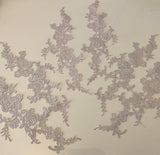 Craftuneed Bundle 6pcs grey lace applique sew on embroidered floral lace motif patch