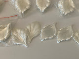 Bundle 70pcs ivory sew on acrylic leaves beads sewing leaf beads 4.5x2.8cm