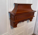 Craftuneed 1:12 Scale Miniature Dollhouse Stove oven and Range Hood Doll Brown Wood Kitchen furniture set Handmade