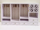 Craftuneed 1:12 scale Miniature White Wardrobe with Drawers Shelves Dollhouse Closet Storage Cabinet Furniture For Dolls