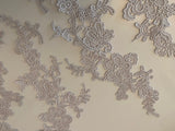 Craftuneed Bundle 6pcs grey lace applique sew on embroidered floral lace motif patch