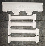 Craftuneed 1:12 Scale Dollhouse Arch Doorway Miniature European Style Gothic Gate Backdrop Diorama Prop for Dolls Display Available black