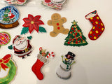 Craftuneed Bundle 30pieces iron on Christmas Santa Claus embroidery applique motif garment badge patches