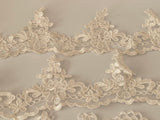 Craftuneed Bundle 10pcs ivory white floral sequins lace applique motif patch sew on lace trim