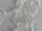 Craftuneed Bundle 10pcs ivory lace applique sew on embroidered floral tulle lace motif patch