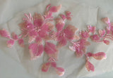 Bundle 5pcs Pink shades Sequin Floral Lace Applique: Sew-On Tulle Motif Patch (28cm x 14cm)
