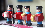 Craftuneed 1:12 Scale Miniature Wooden Toy Soldiers Set of 4 Hand-Painted Dollhouse Figurines Decor Handmade
