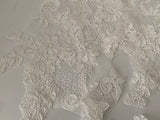 Craftuneed Bundle 11pcs ivory floral lace applique sew on embroidered tulle lace motif patch