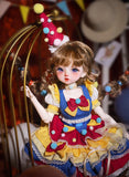 Craftuneed 1:6 Scale Circus Princess BJD Doll Dorina Clown Girl with Hand-Painted Face Makeup Colourful Costume Collectible