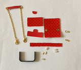 Craftuneed 1:6 miniature doll faux leather handbag accessories DIY craft kit for dollhouse handbag making