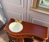 Craftuneed 1:12 Scale Doll Vanity Sink Cabinet Stool Bathtub Miniature Dollhouse Victorian Style Bathroom furniture