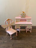 Craftuneed Luxury Handmade 1:6 miniature dollhouse wood desk angel wing chair swan bench chest doll furniture props