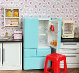 Craftuneed 1:12 Scale Miniature Double Door Refrigerator Freezer Drawers Mini Dollhouse Kitchen fridge prop