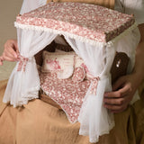 Craftuneed 1:6 miniature dollhouse Four Poster Bed Victorian Style Doll Wood Canopy Bed Furniture