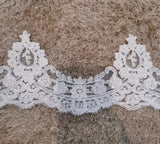 15.5 Yards Ivory Beaded Bridal Lace Trim Sequins Embroidered Lace Edge for Wedding DIY
