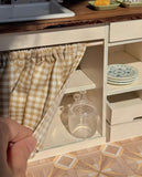 1:6 Scale Kitchen Sink Bar Counter Miniature Dollhouse Kitchen Wooden Countertop with Sink & Shelves Cabinet Furniture