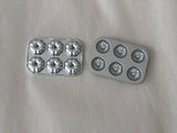 Craftuneed 1:6 dollhouse miniature kitchen baking pan cookies cutter tray coffee machine and cups