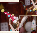 Craftuneed 1:6 Scale Circus Princess BJD Doll Dorina Clown Girl with Hand-Painted Face Makeup Colourful Costume Collectible