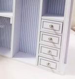 1:8 Scale Miniature Wardrobe Closet with Full-Length Mirror DIY Kit | Flat Pack Dollhouse Furniture