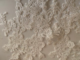Craftuneed Bundle 6pcs bridal ivory sew on lace applique embroidered floral lace motif patch