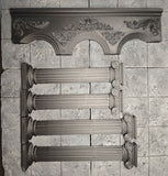 Craftuneed 1:12 Scale Dollhouse Arch Doorway Miniature European Style Gothic Gate Backdrop Diorama Prop for Dolls Display Available black