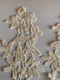 Craftuneed Bundle 6pcs champagne lace applique sew on embroidered floral lace motif patch
