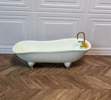 Craftuneed 1:12 Scale Doll Vanity Sink Cabinet Stool Bathtub Miniature Dollhouse Victorian Style Bathroom furniture