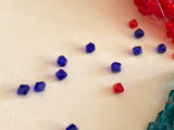 Craftuneed Bundle 1500pcs sew on crystal shape bicone beads 4mm royal blue red black lagoon blue pink green blue clear