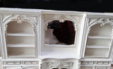 Craftuneed 1:12 Scale Miniature Dollhouse Victorian Style Fireplace Display Cabinet with Shelves & Mirror Doll Storage Furniture