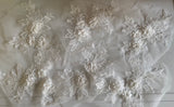 Craftuneed bundle 6pcs Ivory 3D lace applique sew on double layer floral embroidered lace motif patch