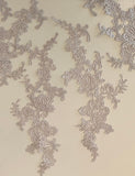 Craftuneed Bundle 6pcs grey lace applique sew on embroidered floral lace motif patch