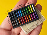 1:6 Scale Miniature Oil Pastel Set in Wooden Box Dollhouse Art Supplies, Tiny Crayons, Mini Painting Props Decor for Dolls