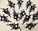 Craftuneed Bundle 12pcs navy sew on lace applique embroidered floral lace motif patch