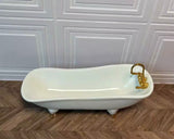 Craftuneed 1:12 Scale Doll Vanity Sink Cabinet Stool Bathtub Miniature Dollhouse Victorian Style Bathroom furniture