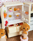 Craftuneed 1:12 Scale Miniature Double Door Refrigerator Freezer Drawers Mini Dollhouse Kitchen fridge prop