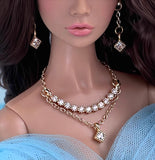 Craftuneed 1:6 Scale Fairytale Doll Jewellery Gold Crown Necklace Earrings & Bracelets Miniature Elegant Princess Accessories