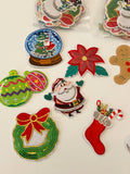Craftuneed Bundle 30pieces iron on Christmas Santa Claus embroidery applique motif garment badge patches