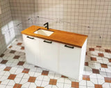 Craftuneed 1:12 Scale Miniature Dollhouse Kitchen L-Shape Cabinet Furniture with Sink Stove Corner Storage Units