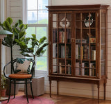 Craftuneed 1:6 Miniature Dark brown Display Cabinet Dollhouse Showcase Bookcase Wine Wood Cabinet Doll Furniture