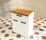 Craftuneed 1:12 Scale Miniature Dollhouse Kitchen L-Shape Cabinet Furniture with Sink Stove Corner Storage Units