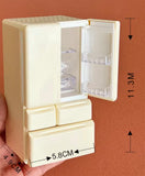 Craftuneed 1:12 Scale Miniature Double Door Refrigerator Freezer Drawers Mini Dollhouse Kitchen fridge prop
